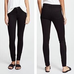 J Brand Jeans Womens 25 Black Mid Rise Denim Super Skinny Stretch Denim